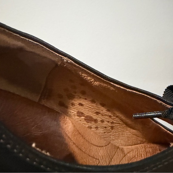 Clarks Town Cloak Black Leather Mary Jane Pumps Block Heel Lace Up Size 7.5 - Picture 12 of 15